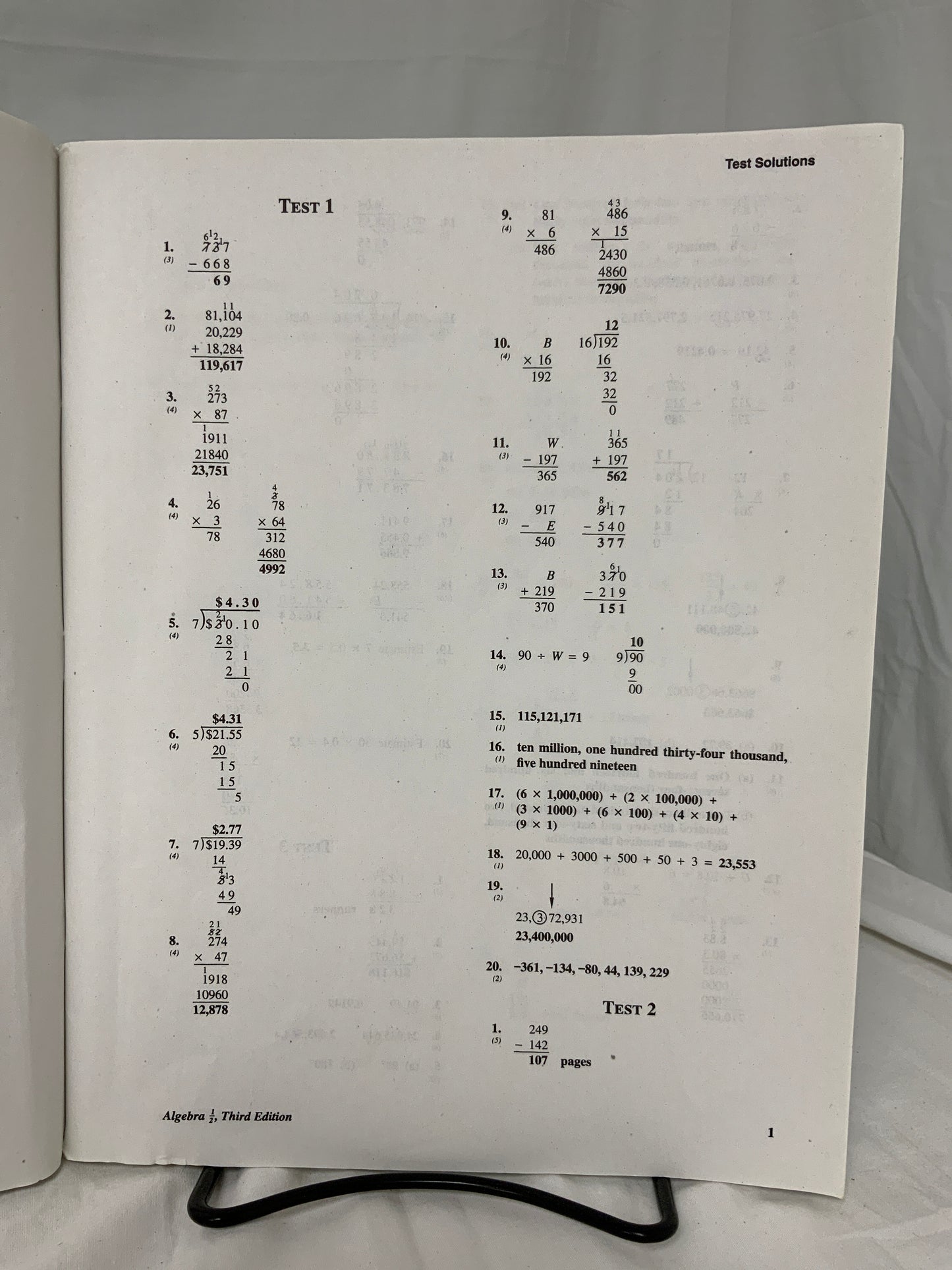 Saxon Algebra 1/2 (3rd Ed.) Set of 2