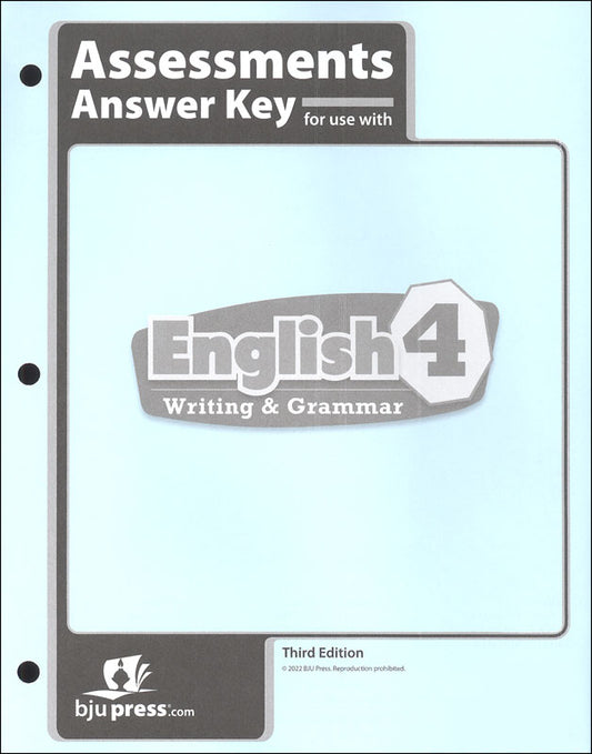 English 4 Assessments Answer Key (3rd ed.)