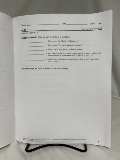 Abeka American Government (3rd Ed.) Set of 4