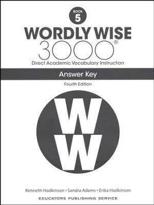 Wordly Wise 3000 Student Book Answer Key, 4th Edition, Grade 5