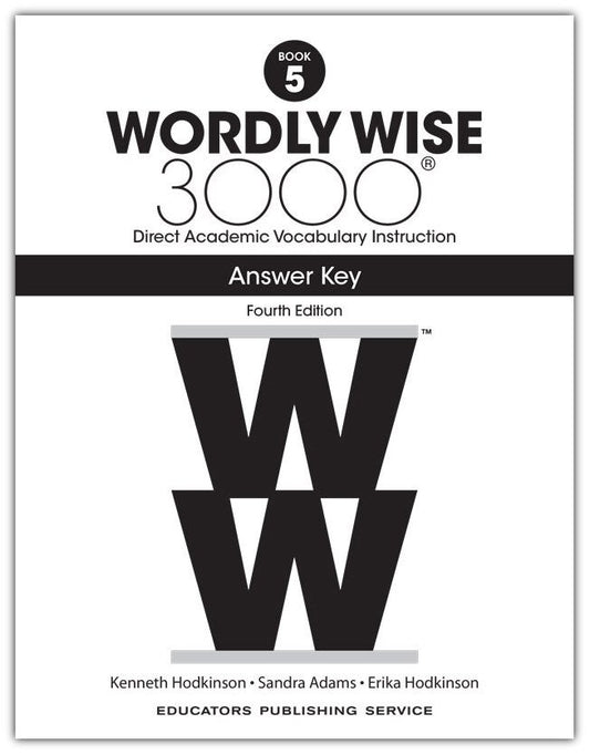 Wordly Wise 3000 Book 5 Answer Key (4th Ed.)
