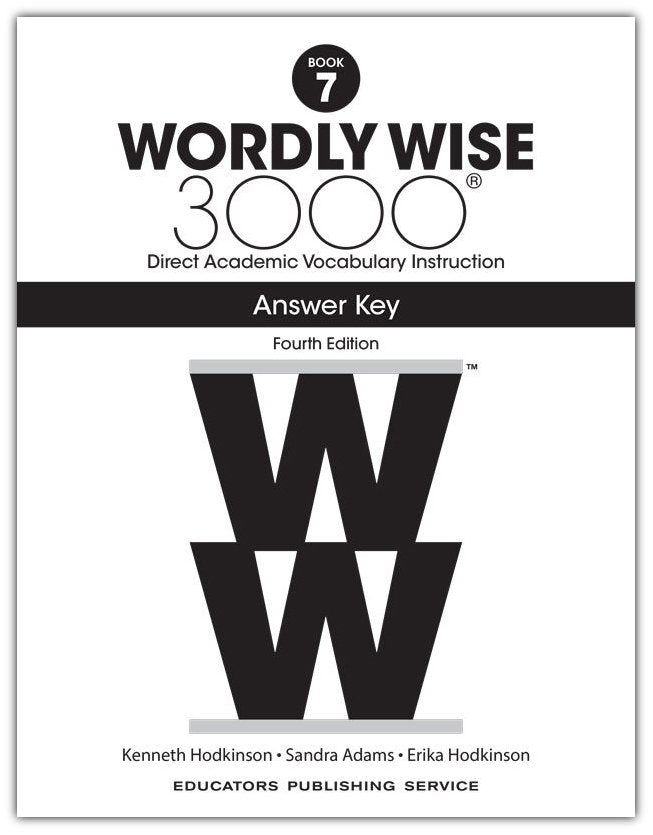 Wordly Wise 3000 Book 7 Answer Key (4th Ed.)