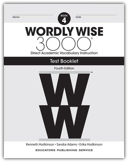 Wordly Wise 3000 Book 4 Test Booklet (4th Ed.)