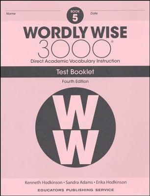 Wordly Wise 3000 Tests, 4th Edition, Grade 5