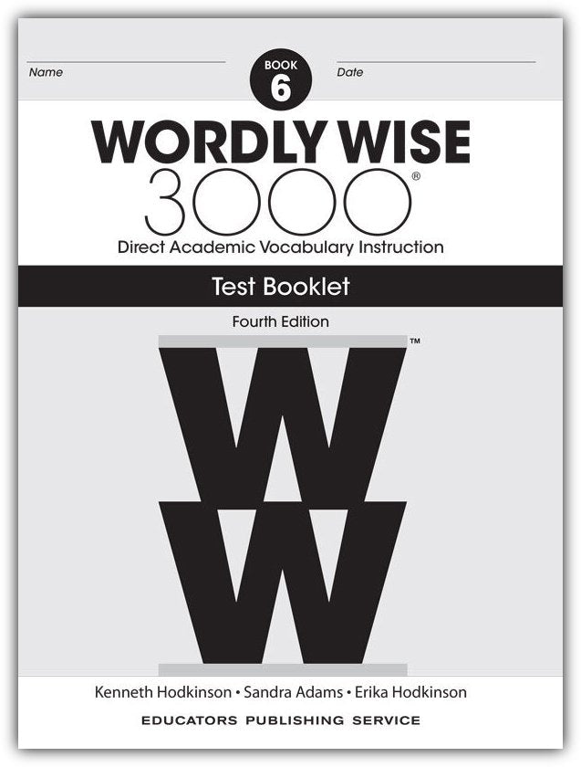 Wordly Wise 3000 Book 6 Test Booklet (4th Ed.)