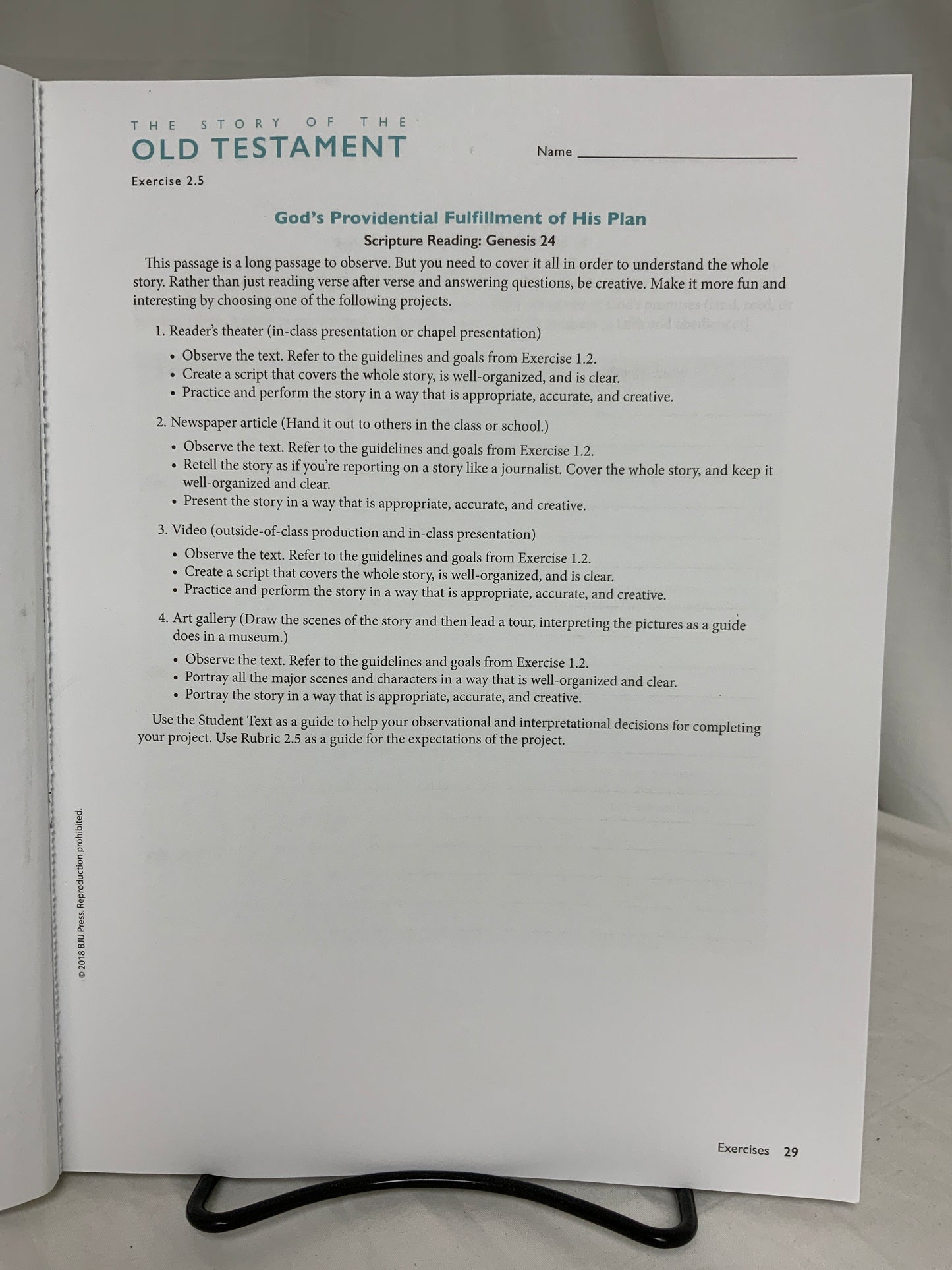 BJU Bible 7: The Story of the Old Testament (1st Ed.) Student Activities