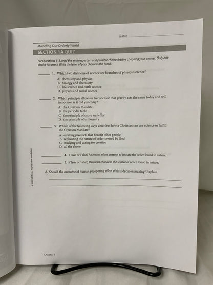 BJU Physical Science (6th Ed.) Assessments
