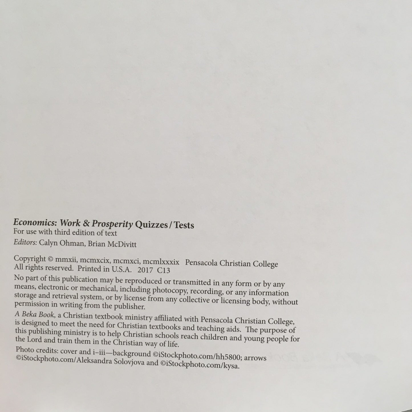 Economics - set of 3 (A Beka)