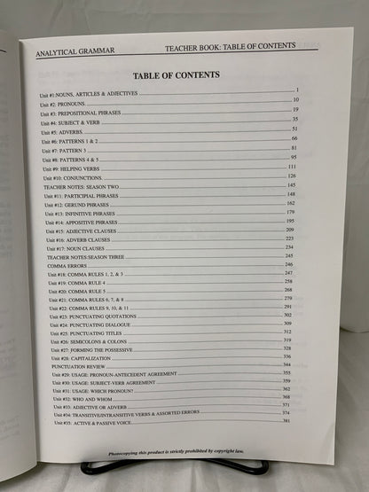 Analytical Grammar Teacher Book