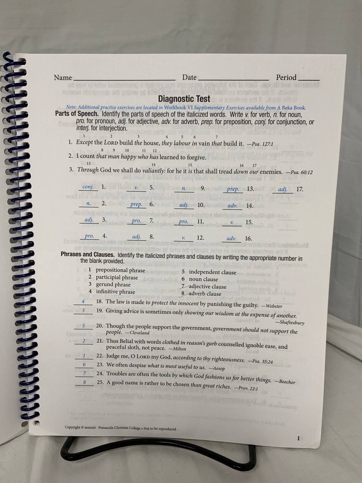 Abeka English 12 Parent Kit