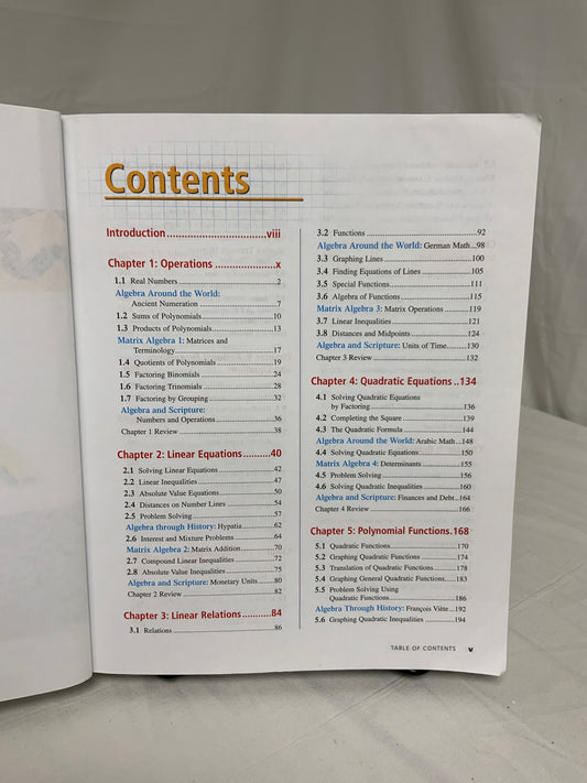 BJU Algebra 2 (2nd Ed.) Textbook