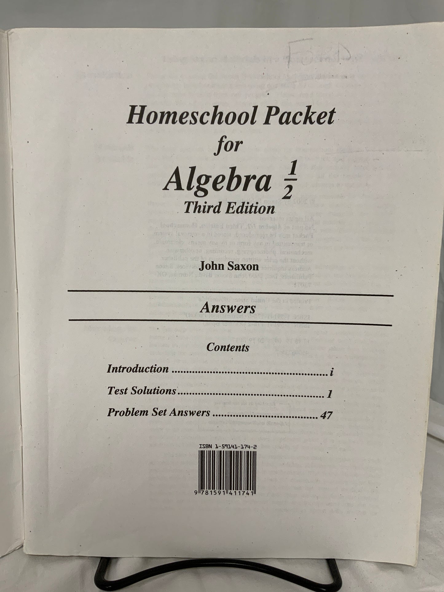 Saxon Algebra 1/2 (3rd Ed.) Set of 2