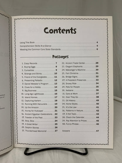 Comprehension Skills: 40 Short Passages for Close Reading - Grade 6