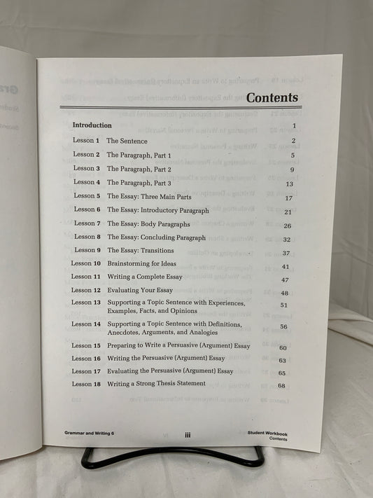 Saxon Grammar & Writing 6 (2nd Ed.) Student Workbook
