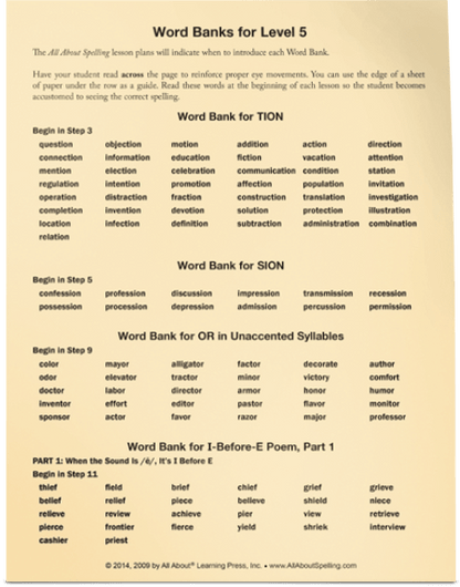 All About Spelling Level 5 Student Packet