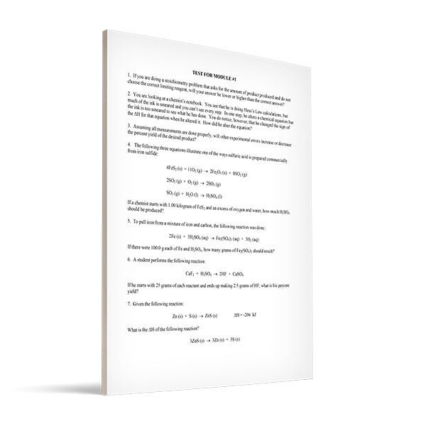 Advanced Chemistry 2nd Edition Test Pages