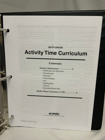 Abeka Sixth Grade Curriculum (6th Ed.) Lesson Plans