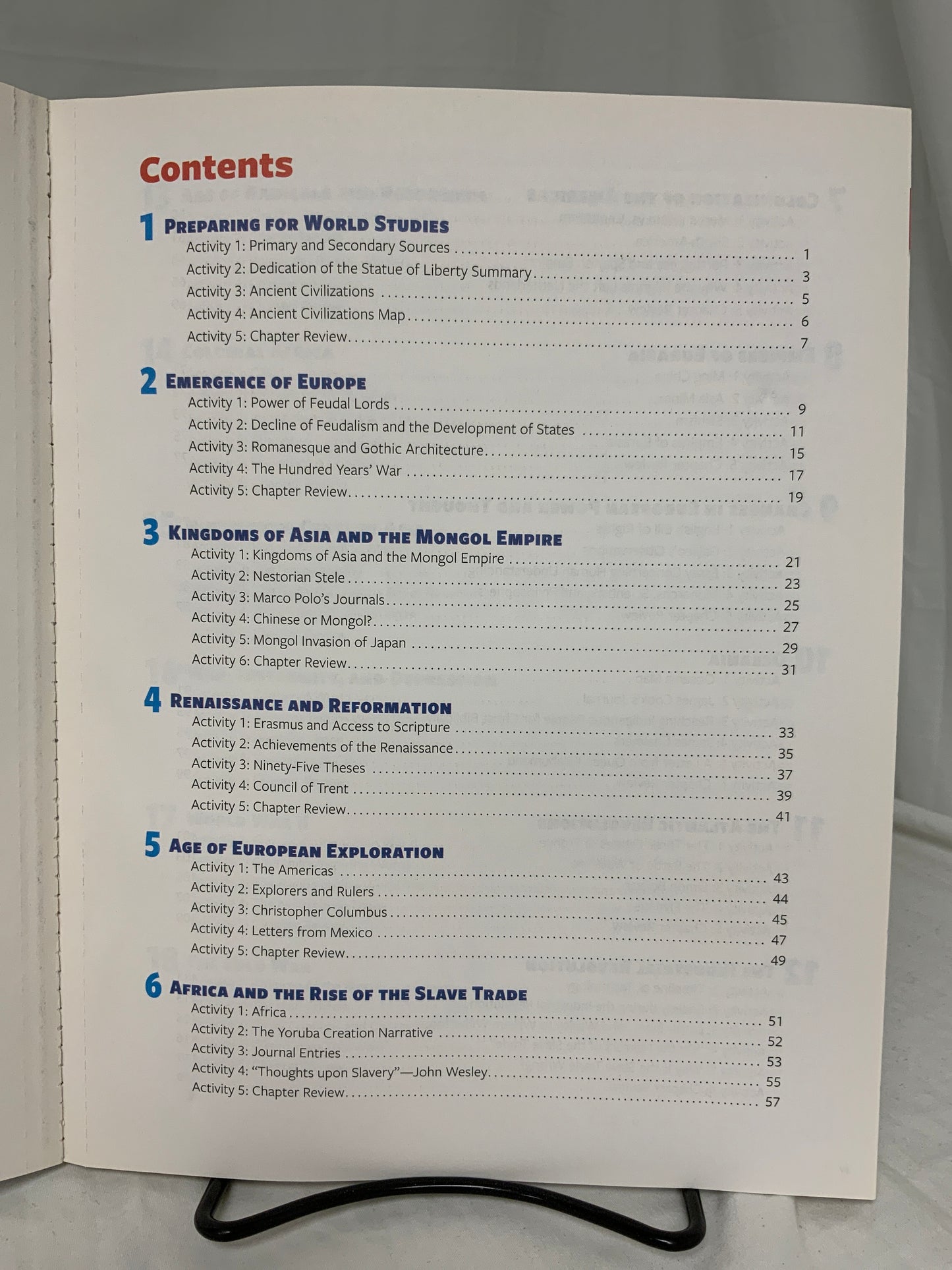 BJU World Studies (5th Ed.) Activities
