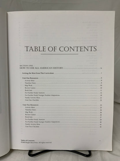 All American History Volume 1 Teacher's Guide & Answer Key