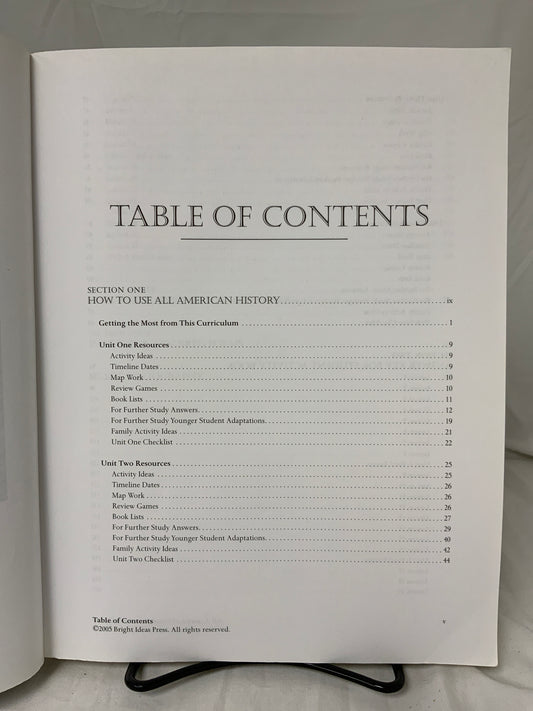All American History Volume 1 Teacher's Guide & Answer Key