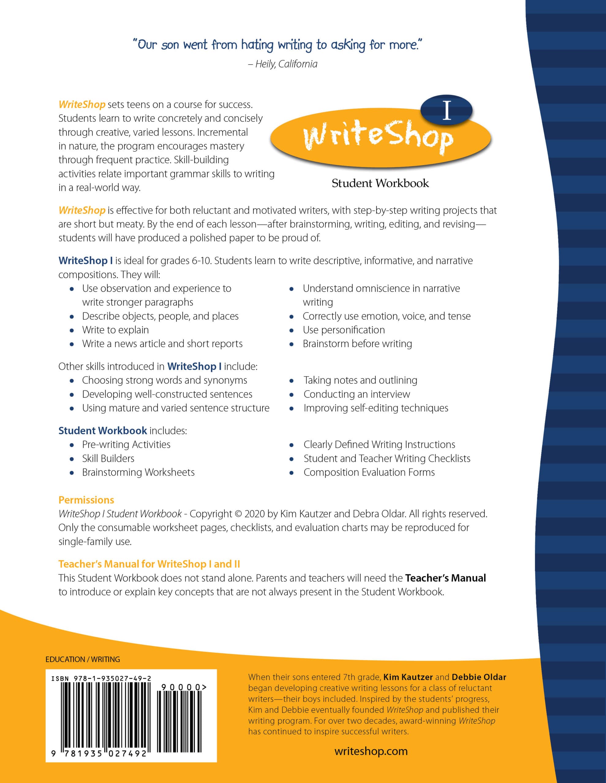 WriteShop I Student Workbook (5th ed) – SCAIHS
