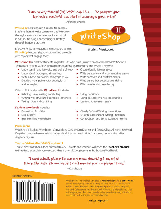 WriteShop II Student Workbook (5th ed)