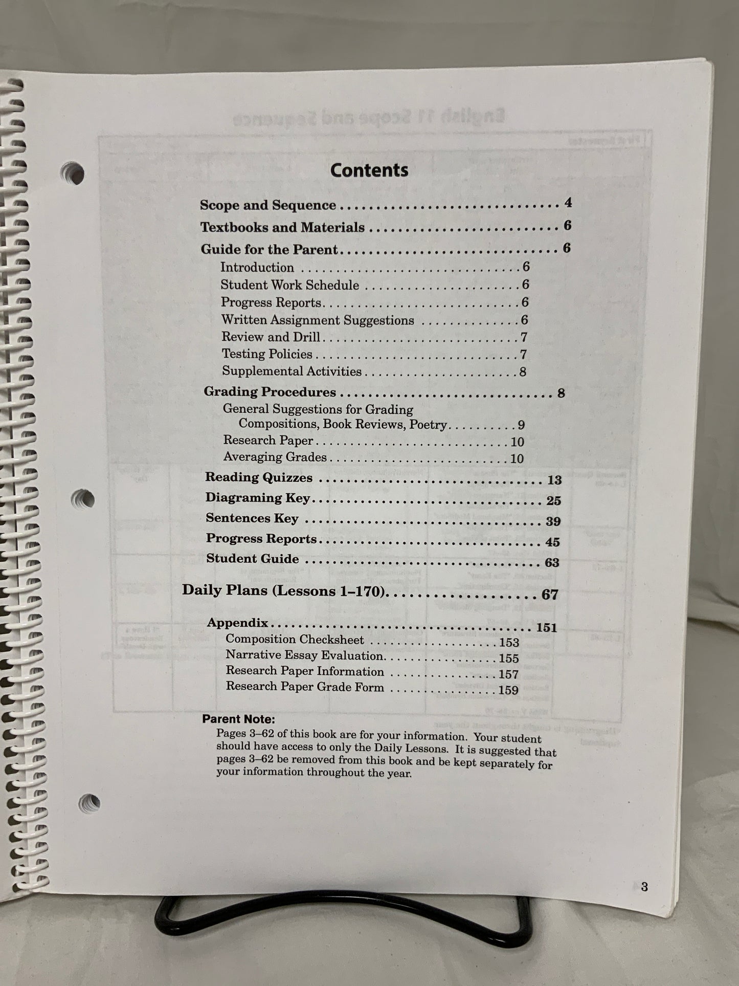 Abeka English 11 Parent Kit