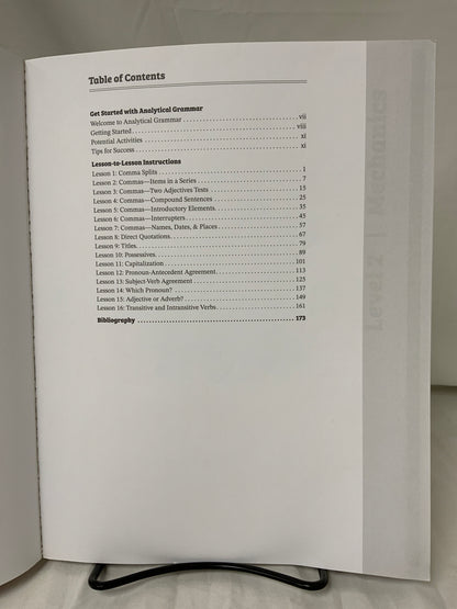 Analytical Grammar Level 2: Mechanics Instructor Handbook