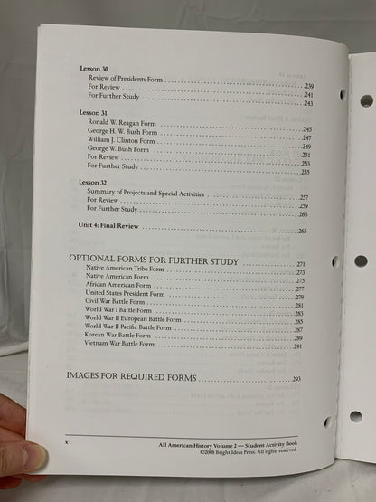 All American History Volume 2 Student Activity Book