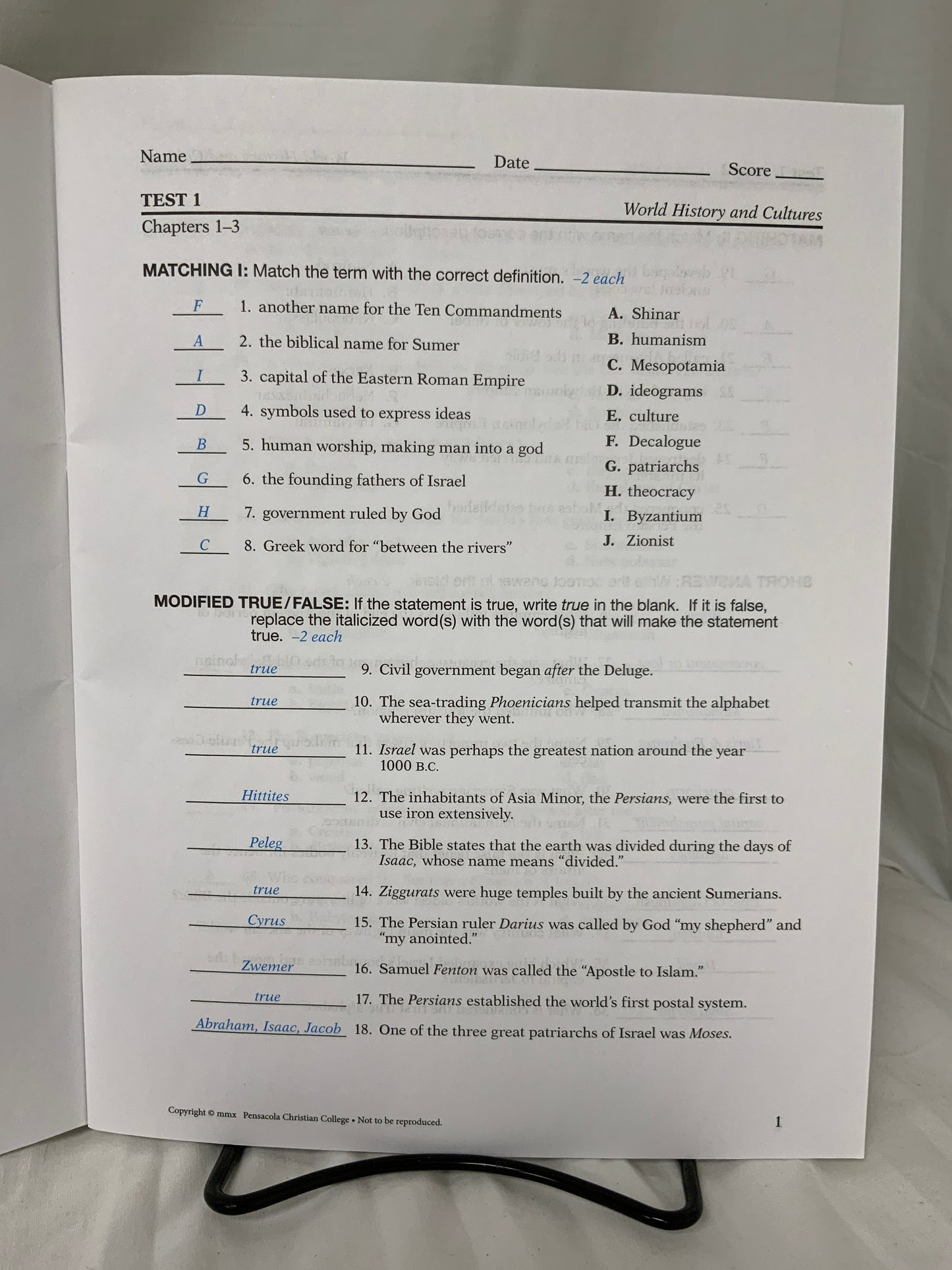 Abeka World History 10 - Set of 5
