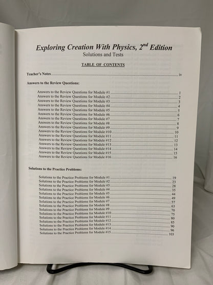 Exploring Creation with Physics (2nd Ed.) Solutions and Tests