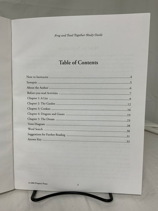 Frog and Toad Together Study Guide