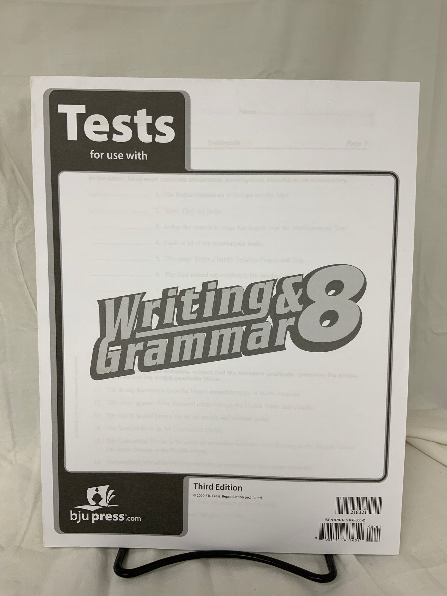 BJU Writing & Grammar 8 (3rd Ed.) Tests