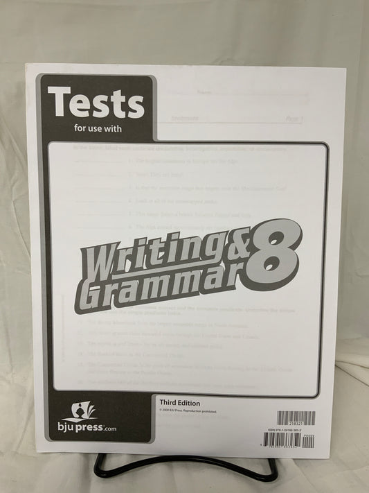 BJU Writing & Grammar 8 (3rd Ed.) Tests