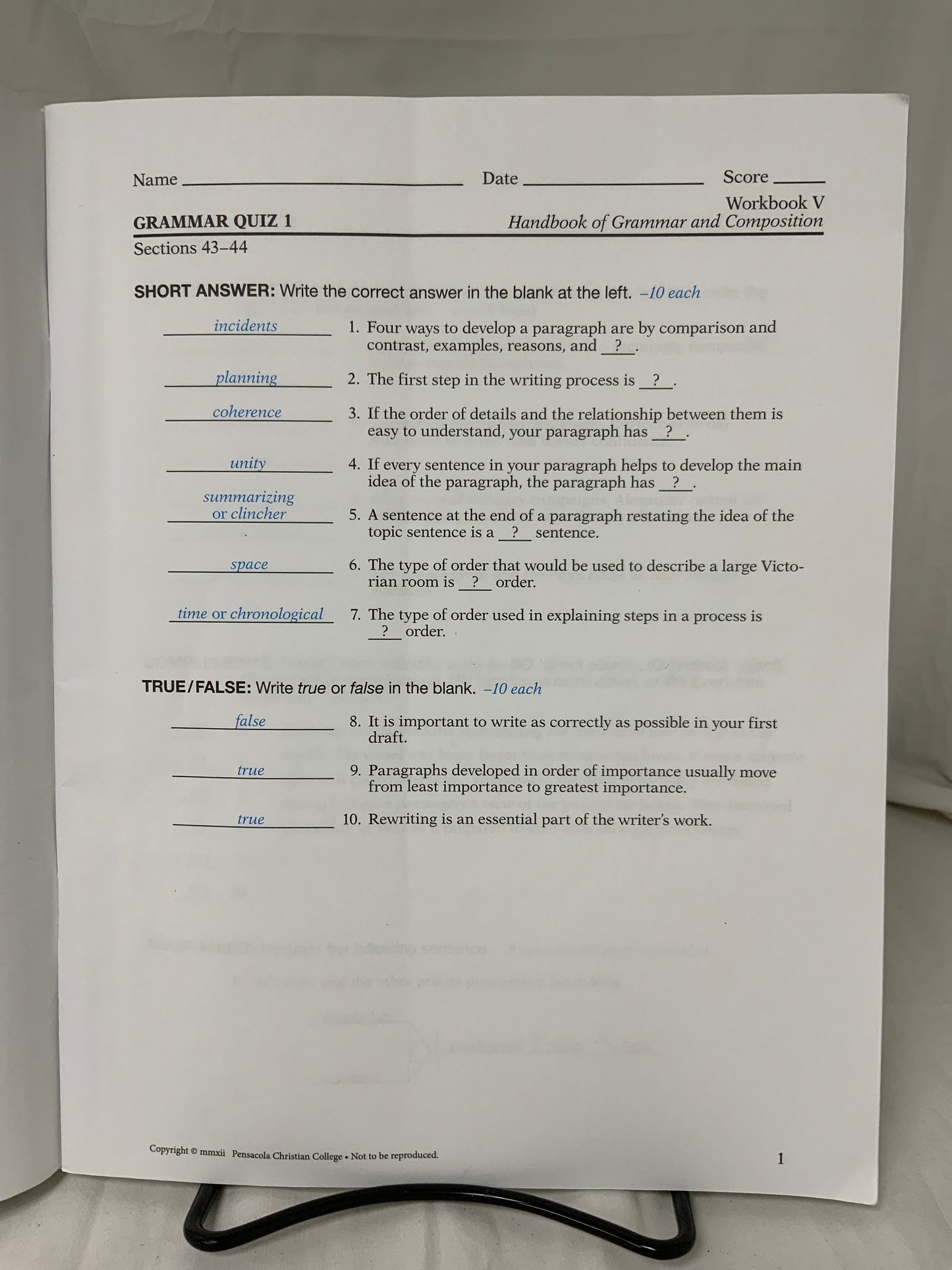 Abeka English 11 Parent Kit