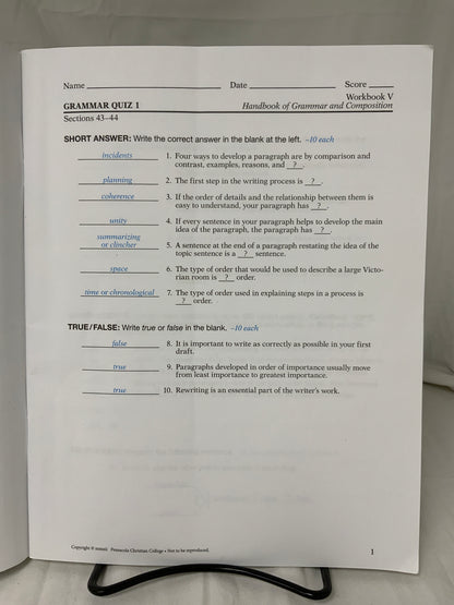 Abeka English 11 Parent Kit