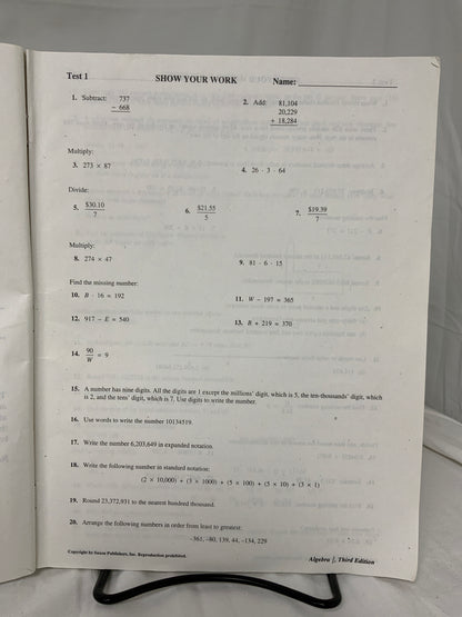 Saxon Algebra 1/2 (3rd Ed.) Set of 4
