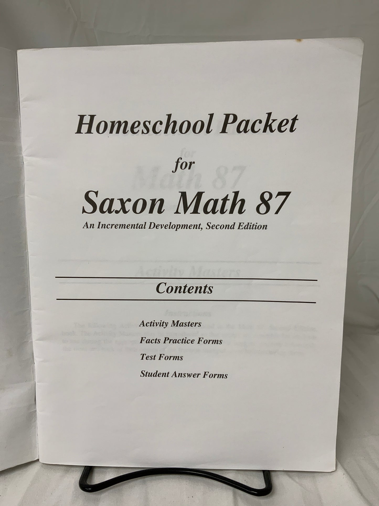 Saxon Math 87 (2nd Ed.) Test Forms