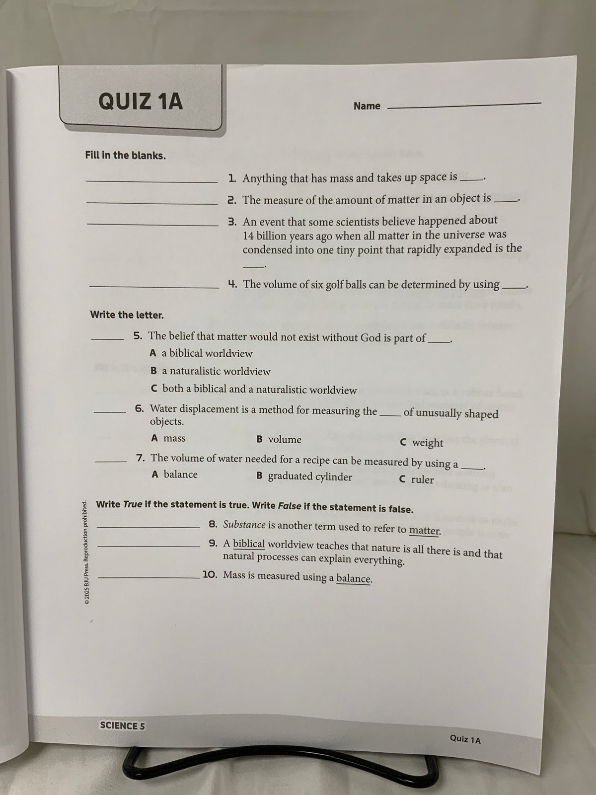 BJU Science 5 (5th Ed.) Set of 3