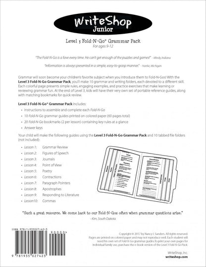 Fold-N-Go Grammar Pack | Level 3