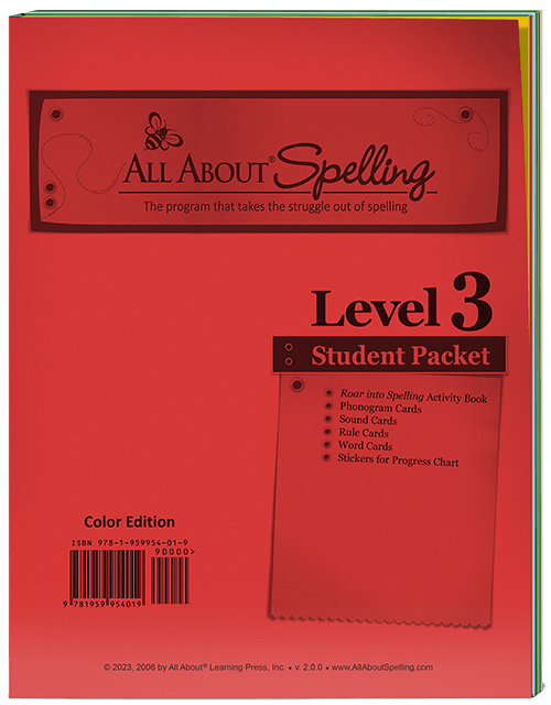 All About Spelling Level 3 Color Edition Student Packet