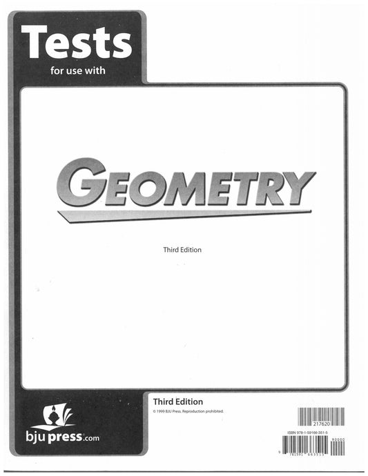 Geometry Third Edition BJU Press Tests