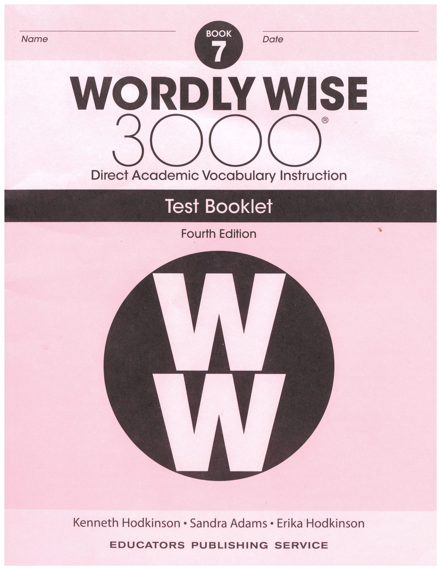 Wordly Wise 3000 Tests, 4th Edition, Grade 7