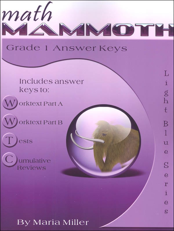 Math Mammoth Grade 1 Answer Key Light Blue Series (Color Version)