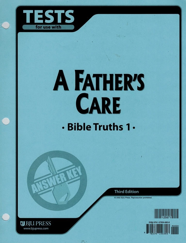 Bible Truths 1 Tests Answer Key (3rd ed.)