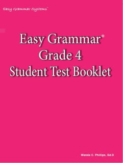 Easy Grammar Grade 4 Student Test Booklet