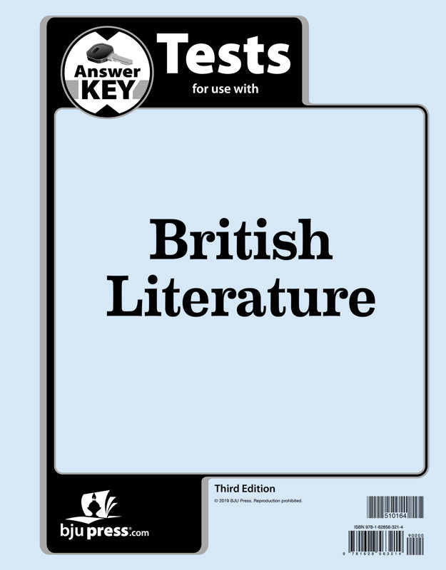 British Literature Tests Answer Key, 3rd ed.