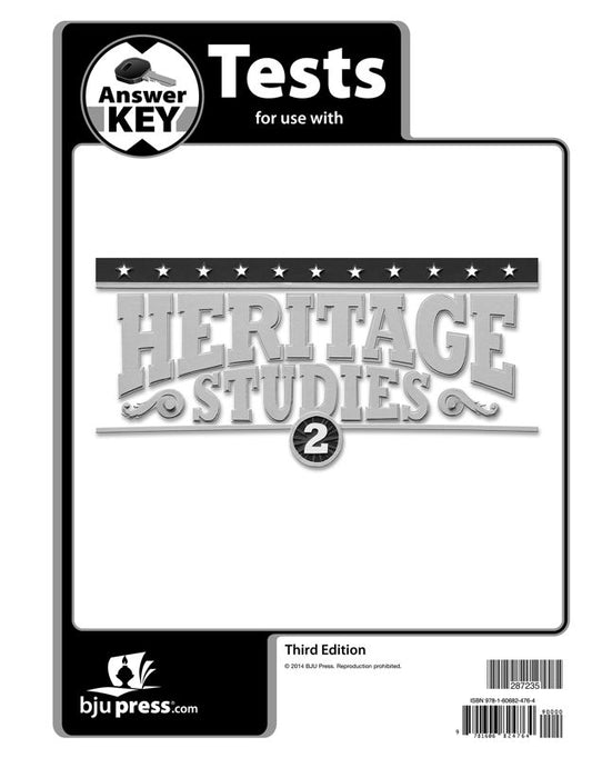 Heritage Studies 2 Tests Answer Key (3rd ed.)