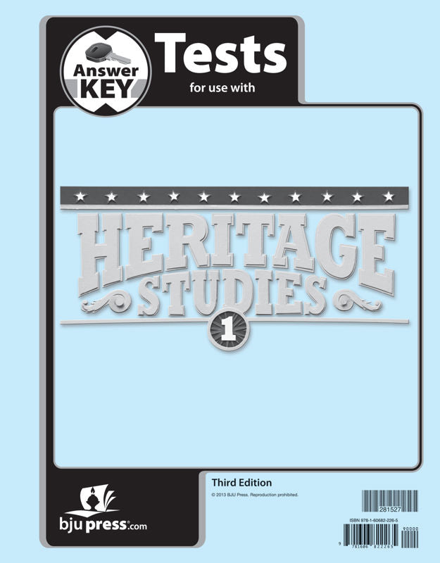 Heritage Studies 1 Tests Answer Key (3rd ed.)
