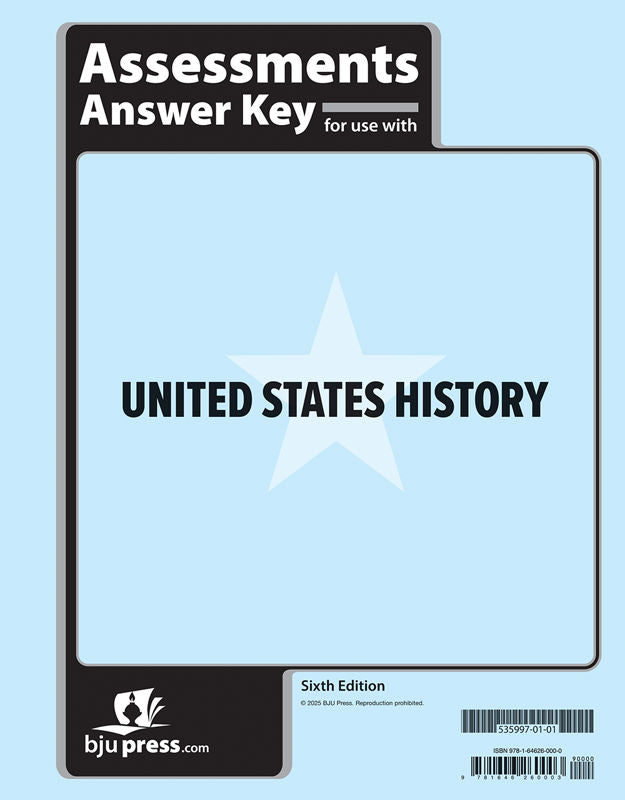 United States History Assessments Answer Key, 6th ed.